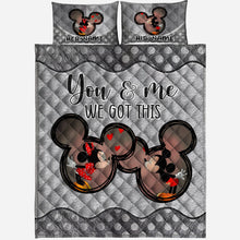 Load image into Gallery viewer, Personalized Mickey &amp; Minnie Mouse Quilt Set Custom Names Gift for Couples

