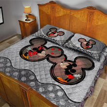 Load image into Gallery viewer, Personalized Mickey &amp; Minnie Mouse Quilt Set Custom Names Gift for Couples
