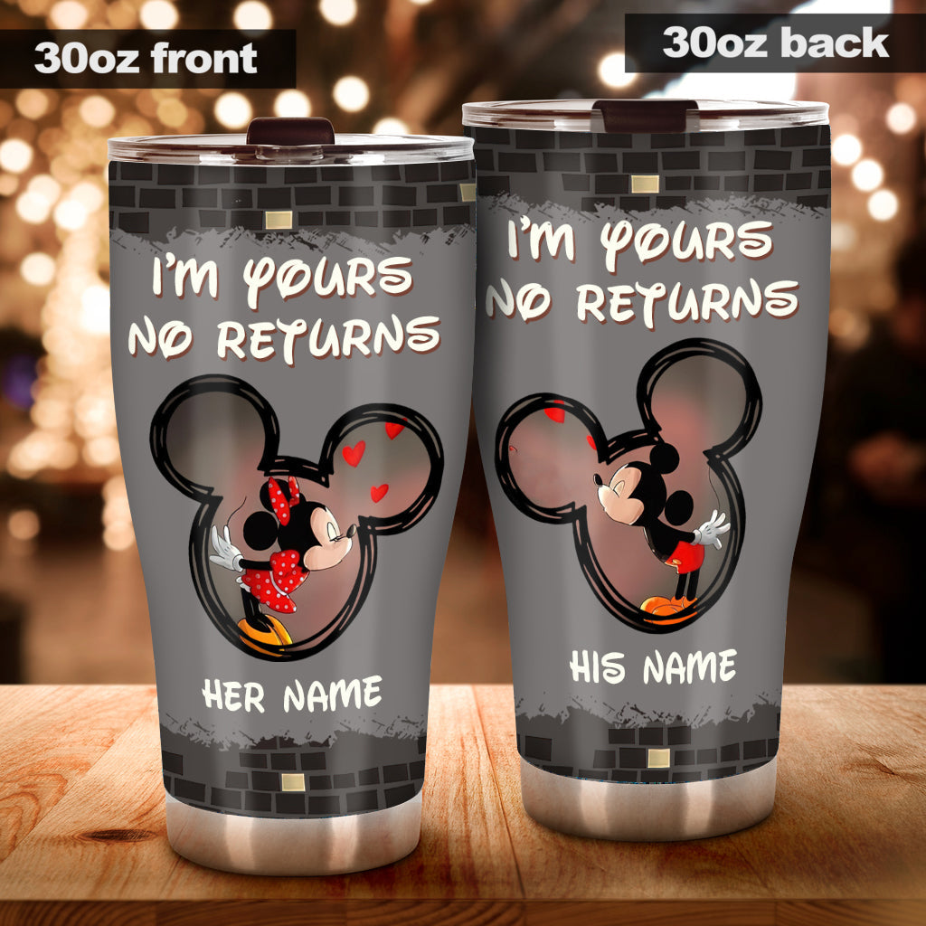 Personalized Mickey Mouse Tumbler with Custom Names Gift for Couples