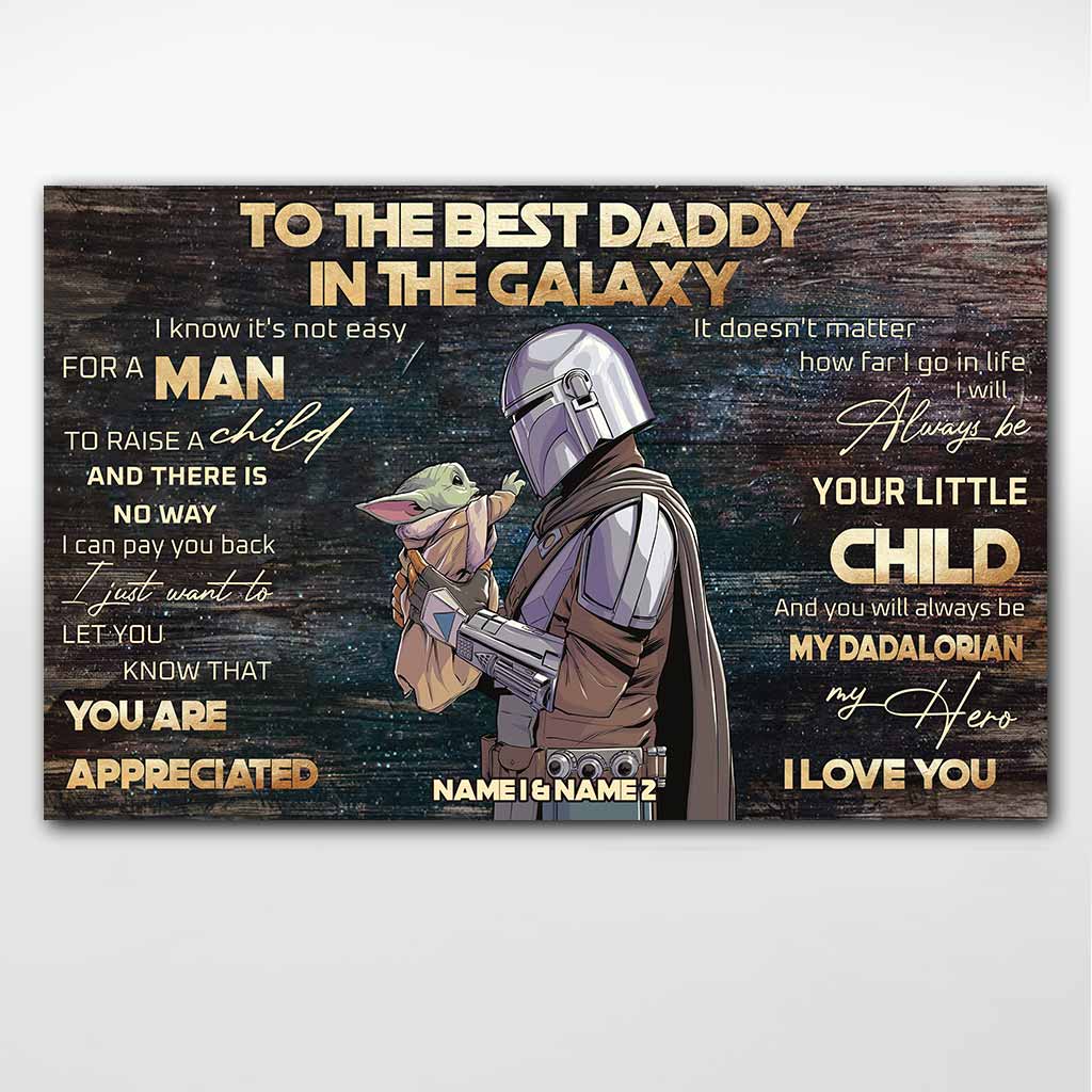 Personalized Dad Canvas Poster Star Wars Themed Gift for Father's Day