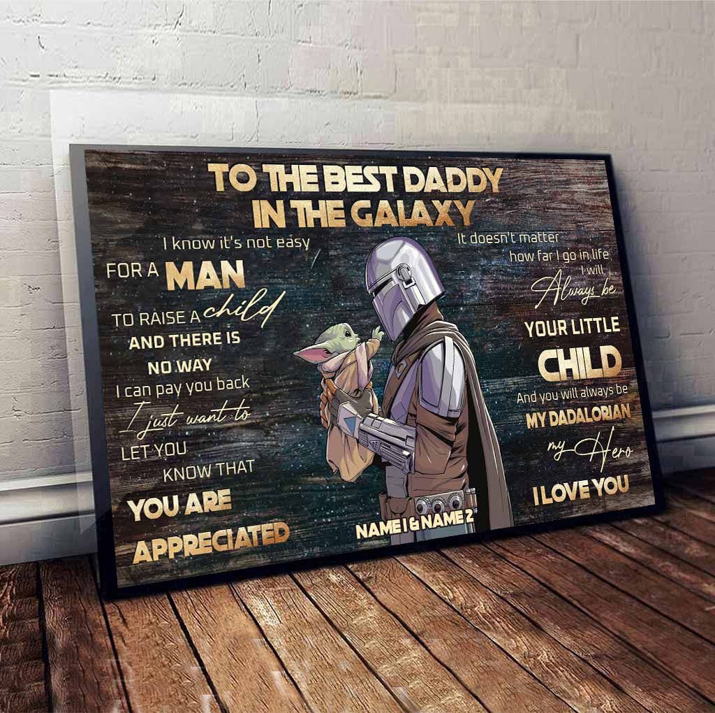 Personalized Dad Canvas Poster Star Wars Themed Gift for Father's Day