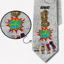 Load image into Gallery viewer, Personalized Comic Style Necktie Best Dad Ever Gift Idea
