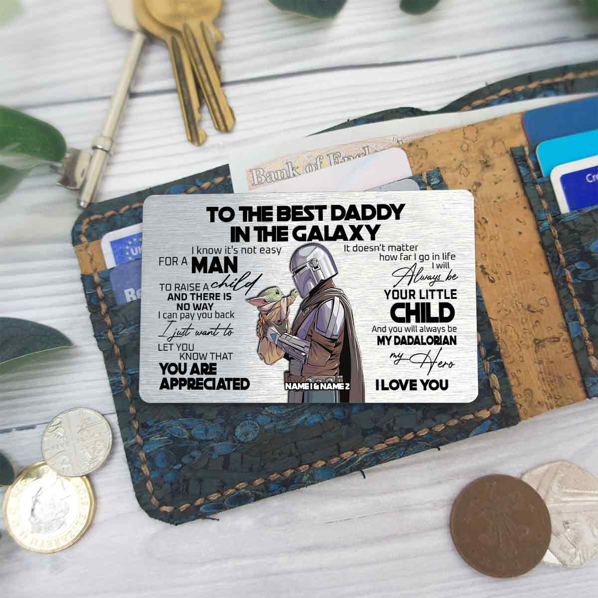 Personalized Wallet Insert Card for Dad - Unique Gift for Father's Day
