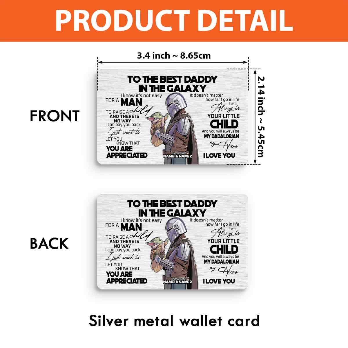 Personalized Wallet Insert Card for Dad - Unique Gift for Father's Day