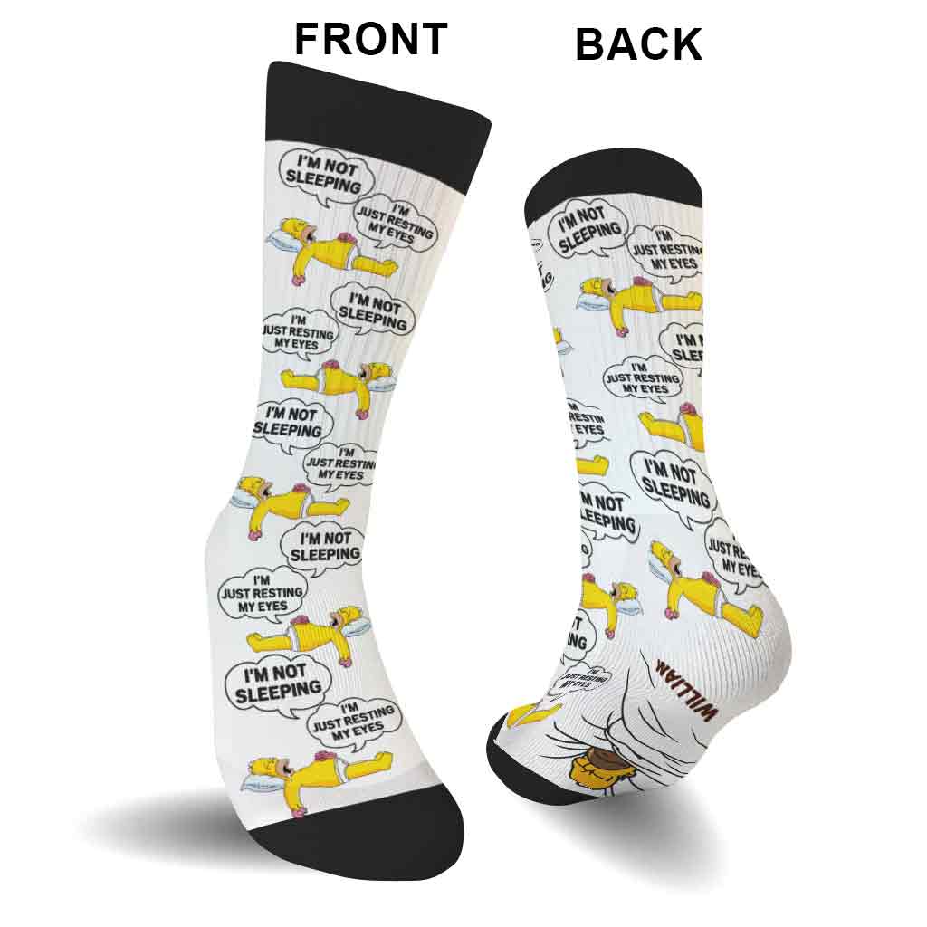 Personalized Funny Socks Gift for Dad | I'm Not Sleeping Design