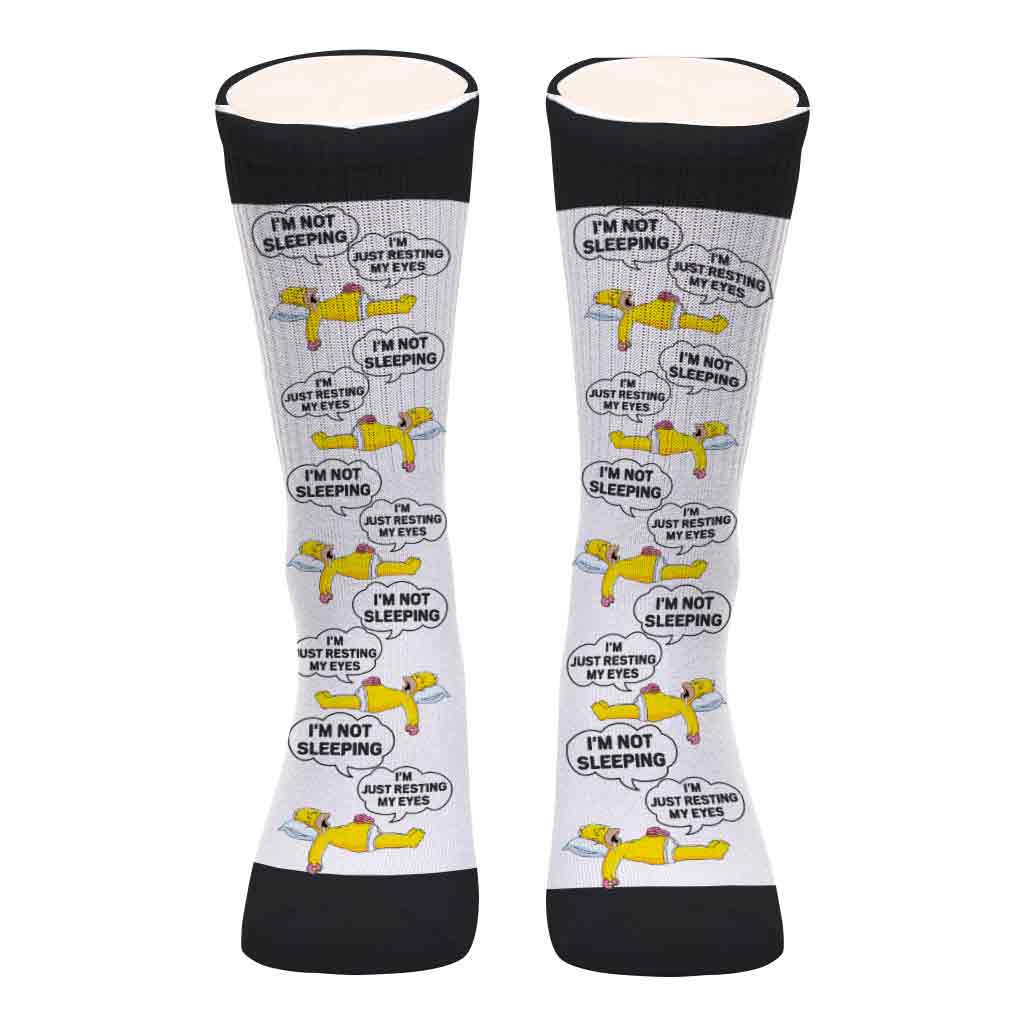 Personalized Funny Socks Gift for Dad | I'm Not Sleeping Design