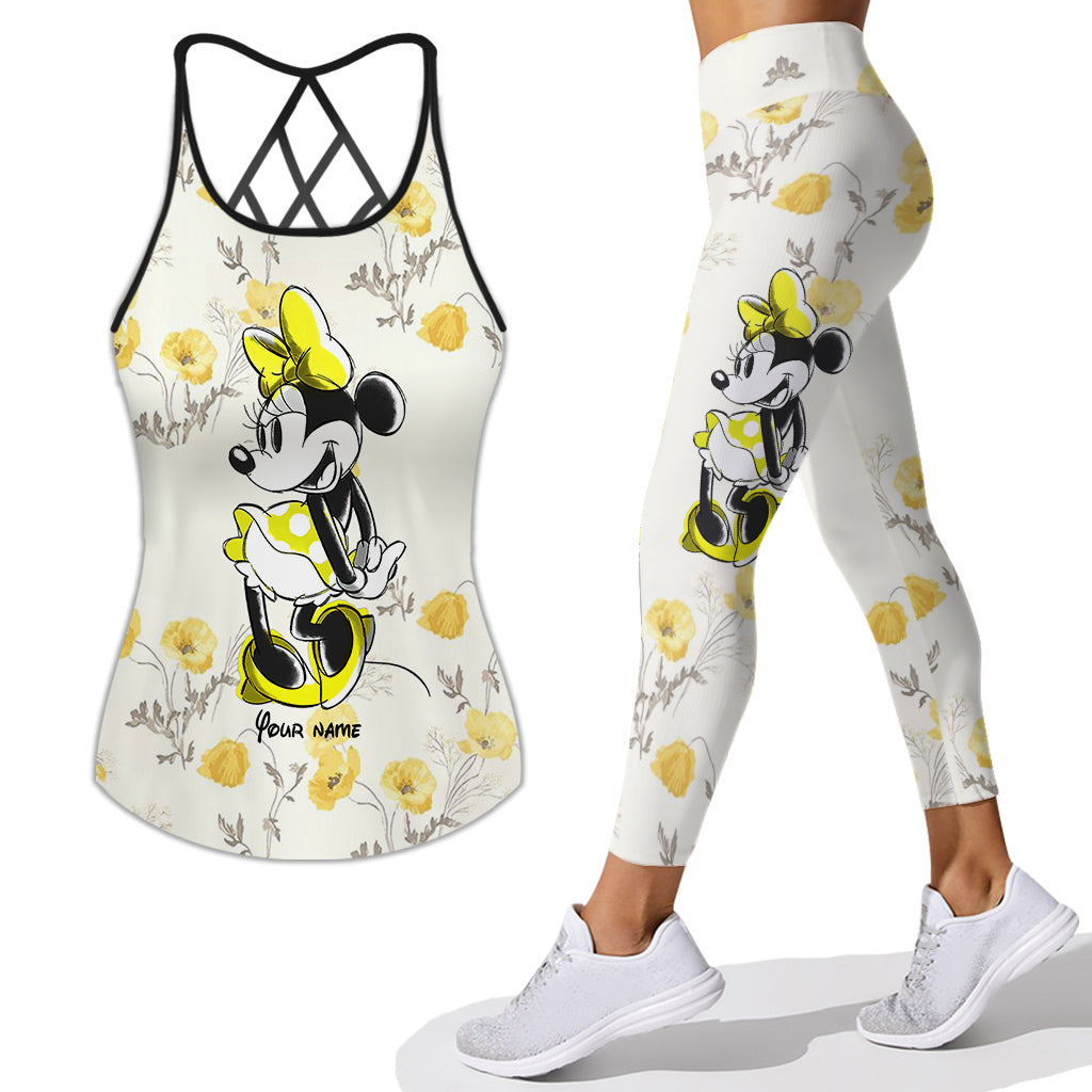 Personalized Minnie Mouse Cross Tank Top & Leggings Set for Mom
