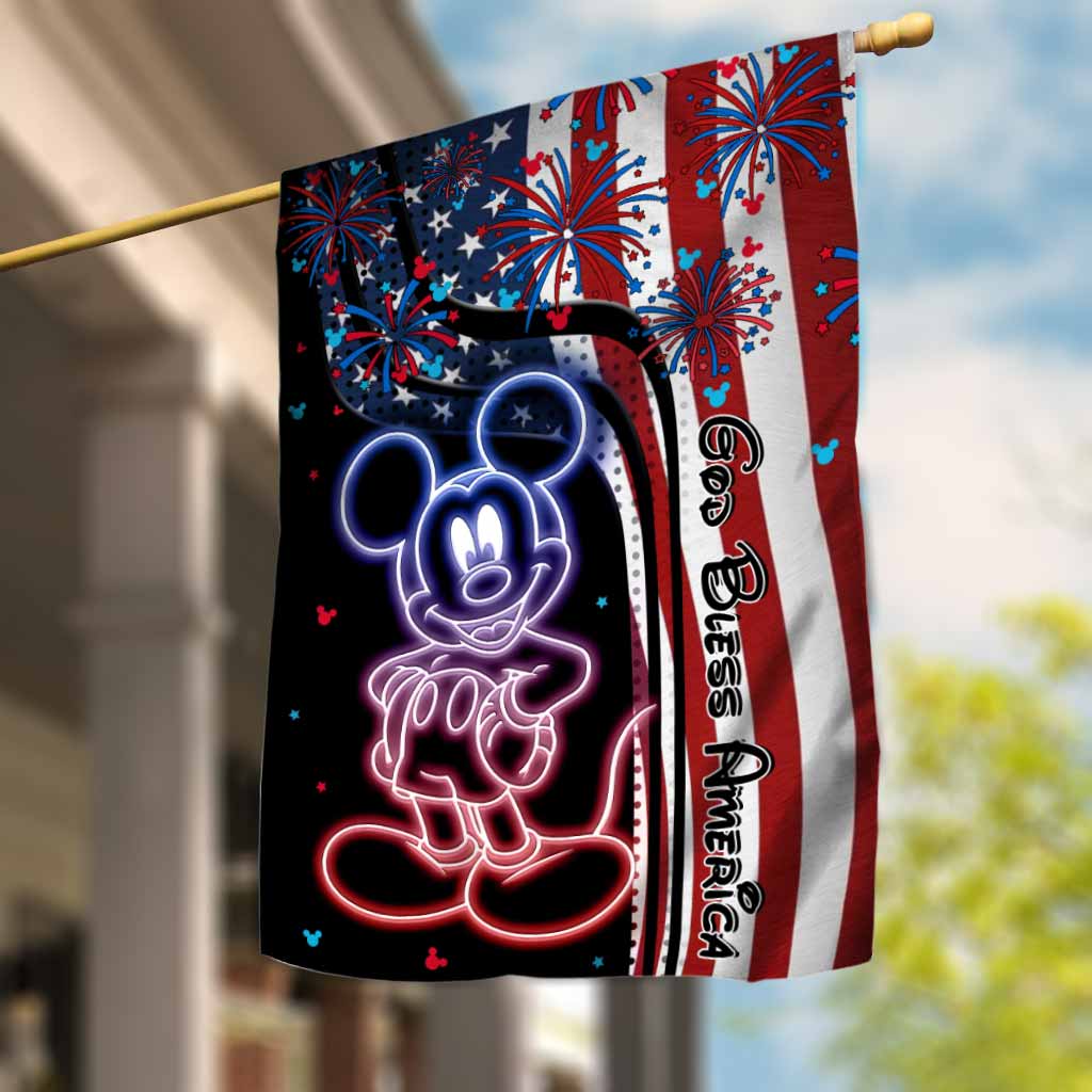 Personalized Independence Day Mouse House Flag Gift for Family