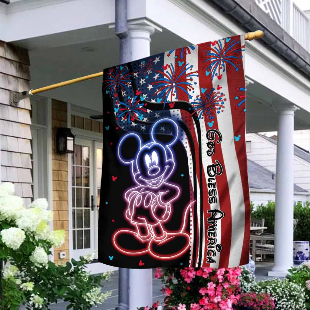 Personalized Independence Day Mouse House Flag Gift for Family
