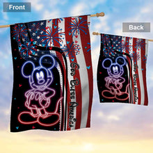 Load image into Gallery viewer, Personalized Independence Day Mouse House Flag Gift for Family
