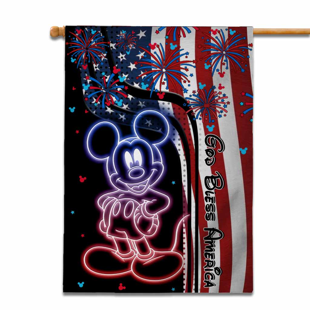 Personalized Independence Day Mouse House Flag Gift for Family