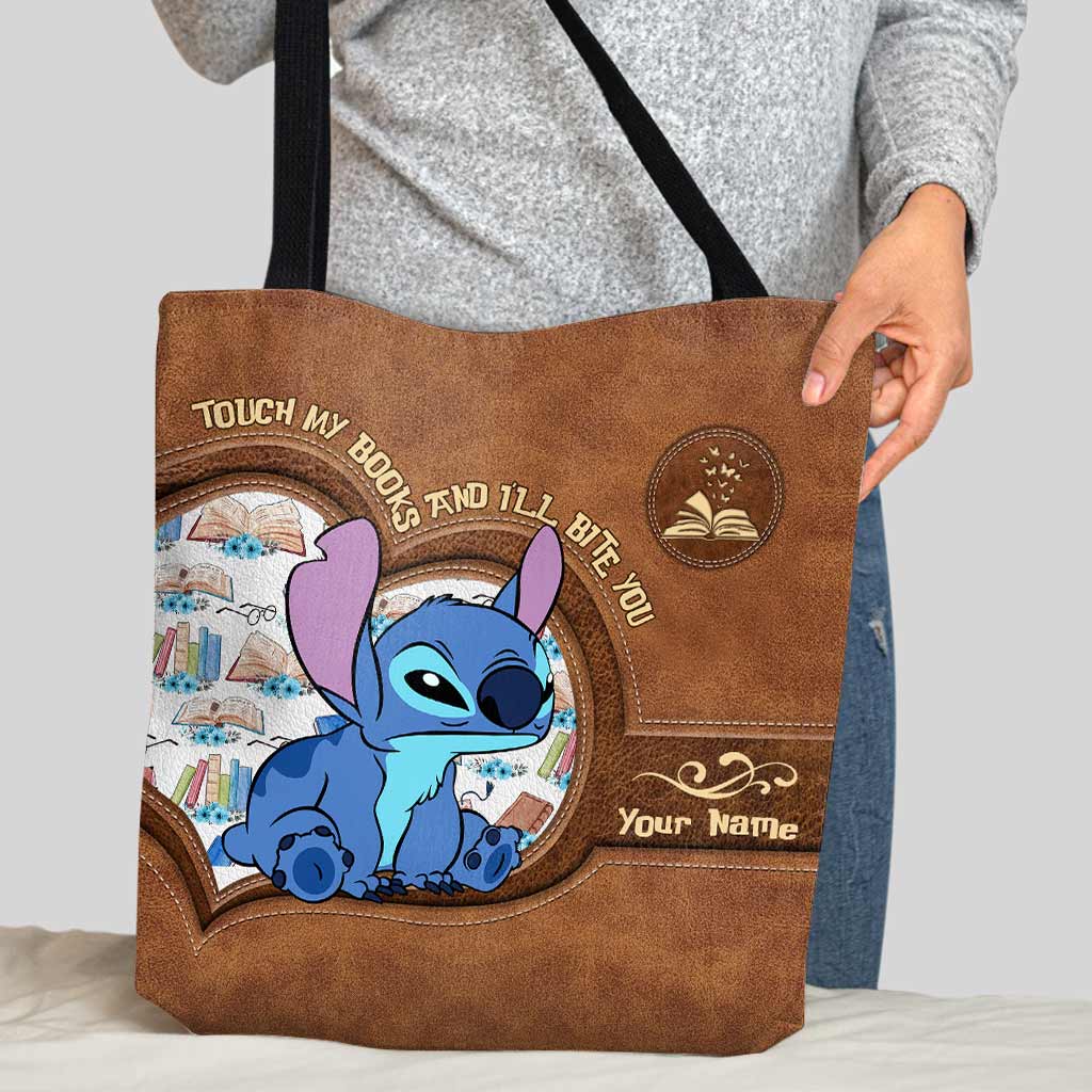 Personalized Tote Bag Touch My Books Custom Name Gift
