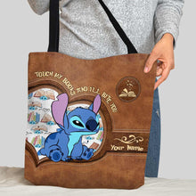Load image into Gallery viewer, Personalized Tote Bag Touch My Books Custom Name Gift
