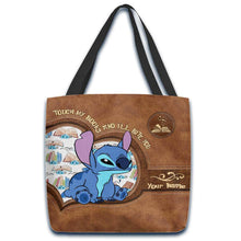 Load image into Gallery viewer, Personalized Tote Bag Touch My Books Custom Name Gift
