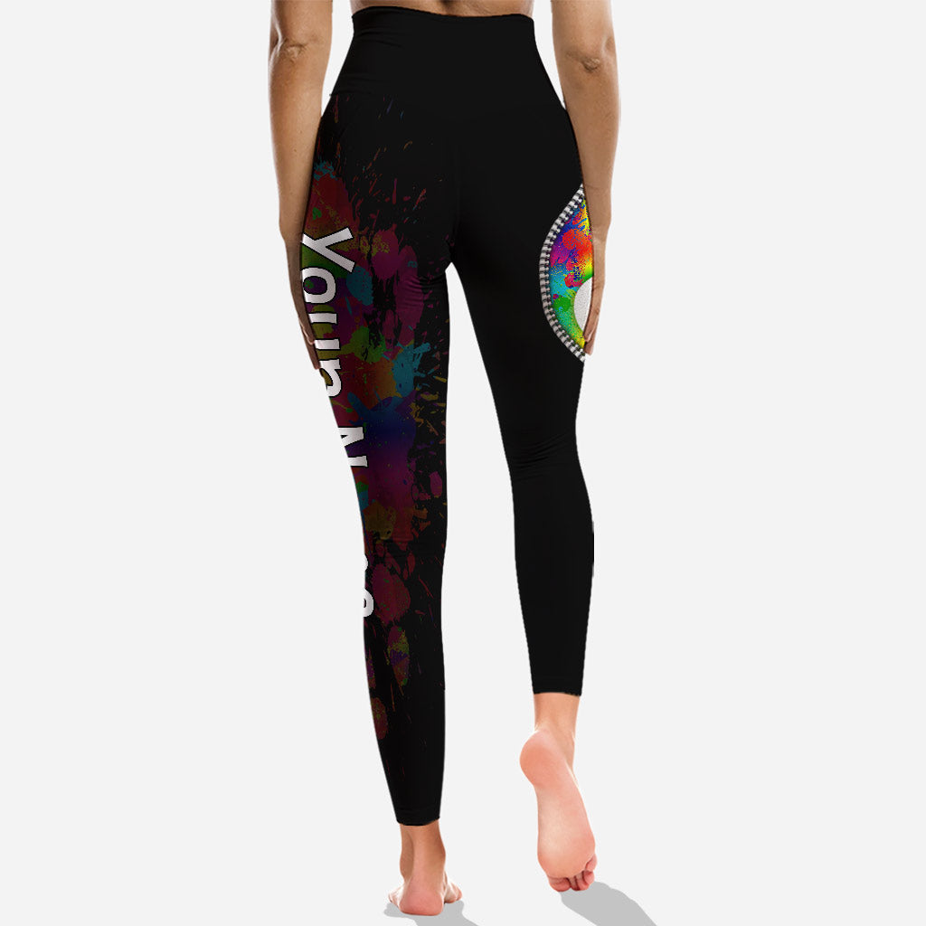 Personalized LGBT Support Hollow Tank Top & Leggings Custom Name Gift