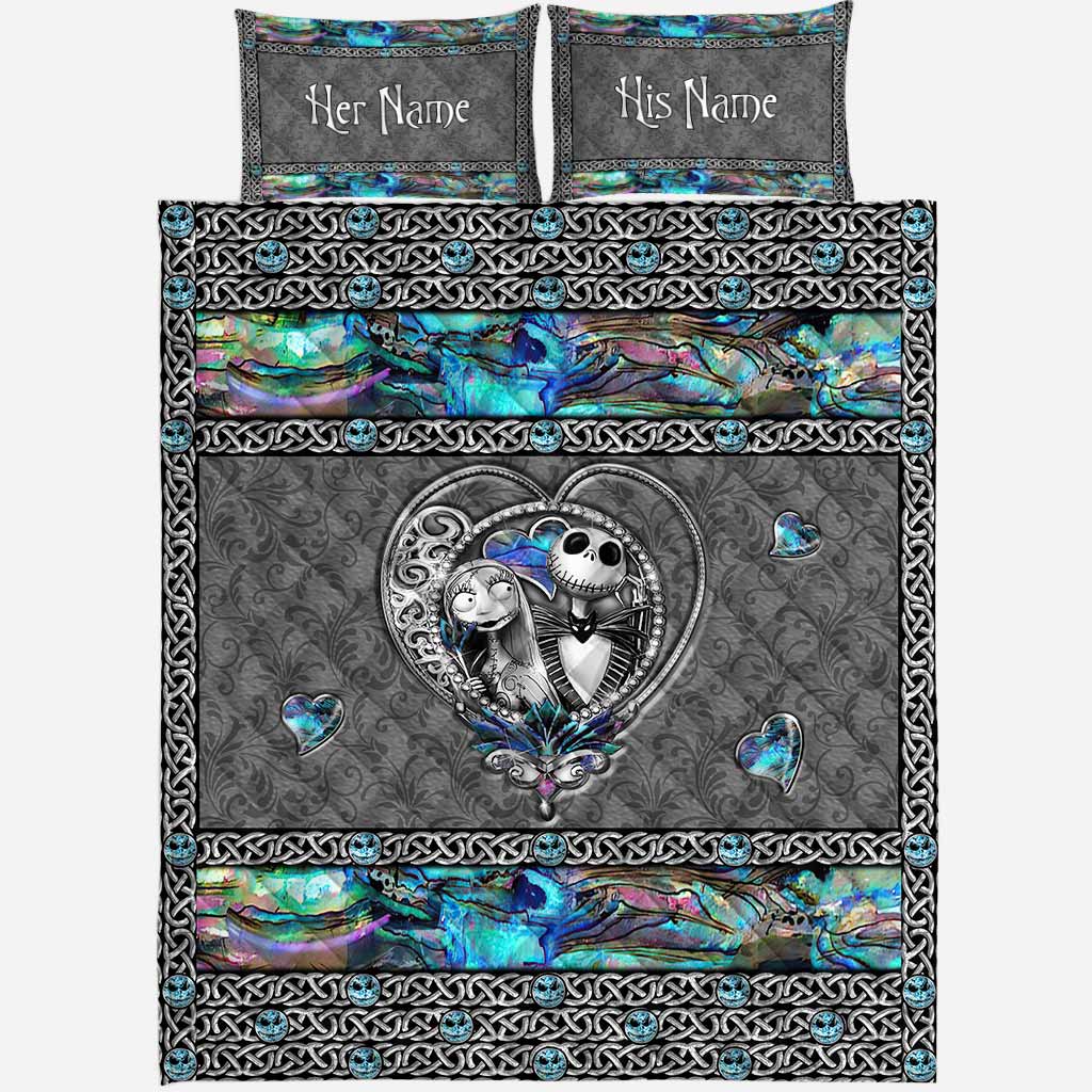 Personalized Nightmare Quilt Set Custom Names Halloween Gift