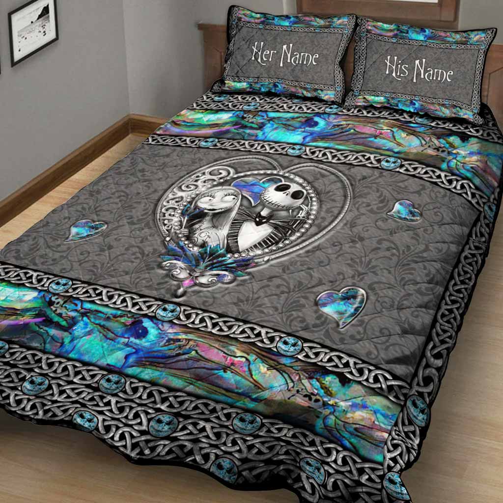 Personalized Nightmare Quilt Set Custom Names Halloween Gift