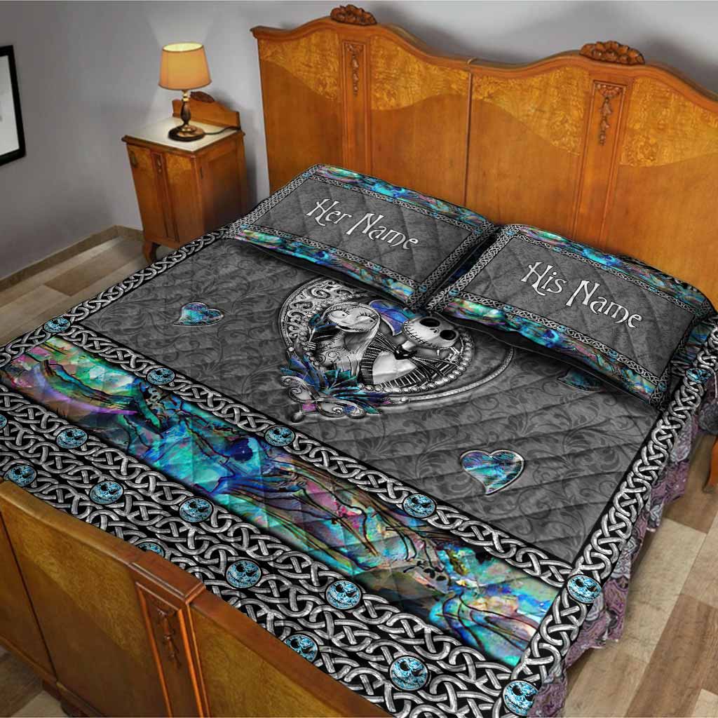 Personalized Nightmare Quilt Set Custom Names Halloween Gift