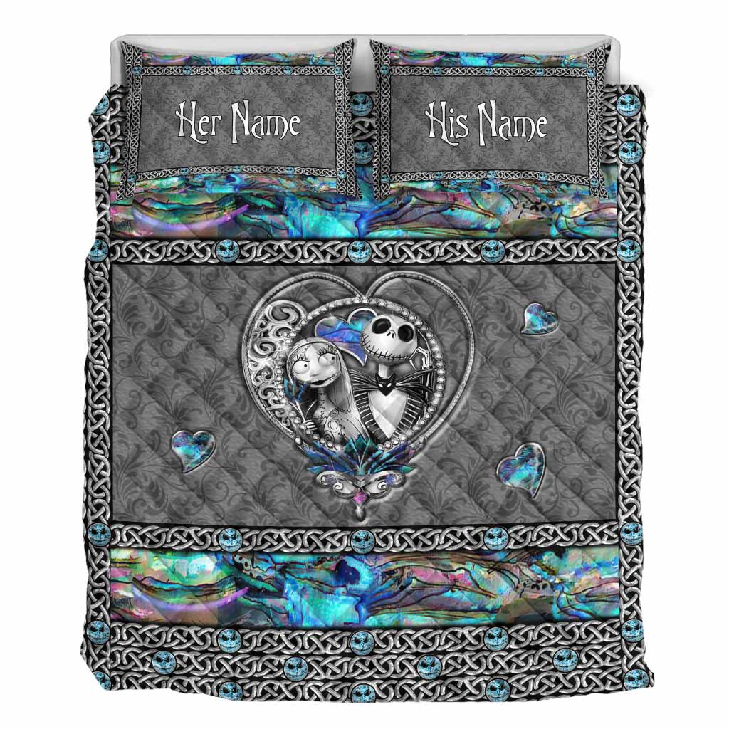 Personalized Nightmare Quilt Set Custom Names Halloween Gift