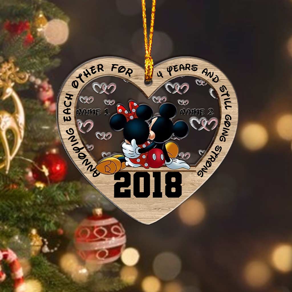 Personalized Christmas Couple Ornament Custom Names Heart Gift