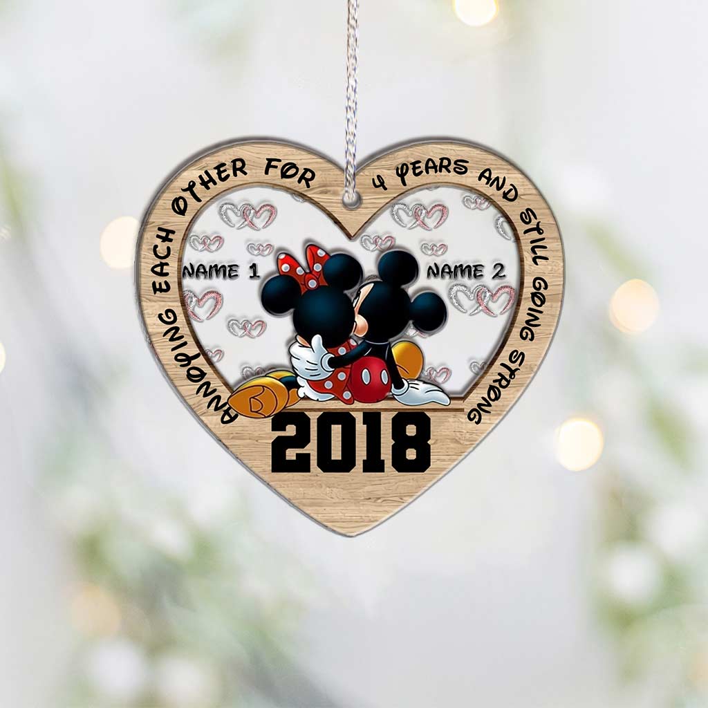 Personalized Christmas Couple Ornament Custom Names Heart Gift