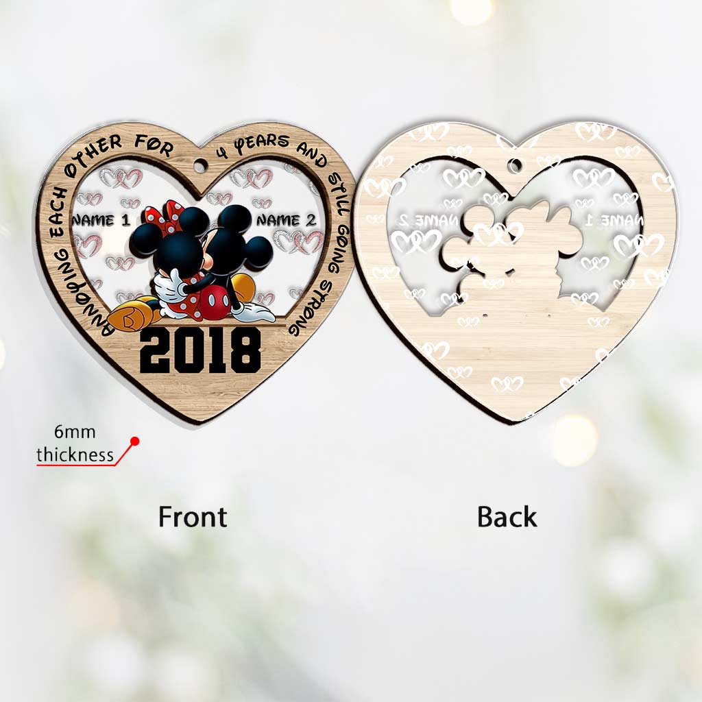 Personalized Christmas Couple Ornament Custom Names Heart Gift