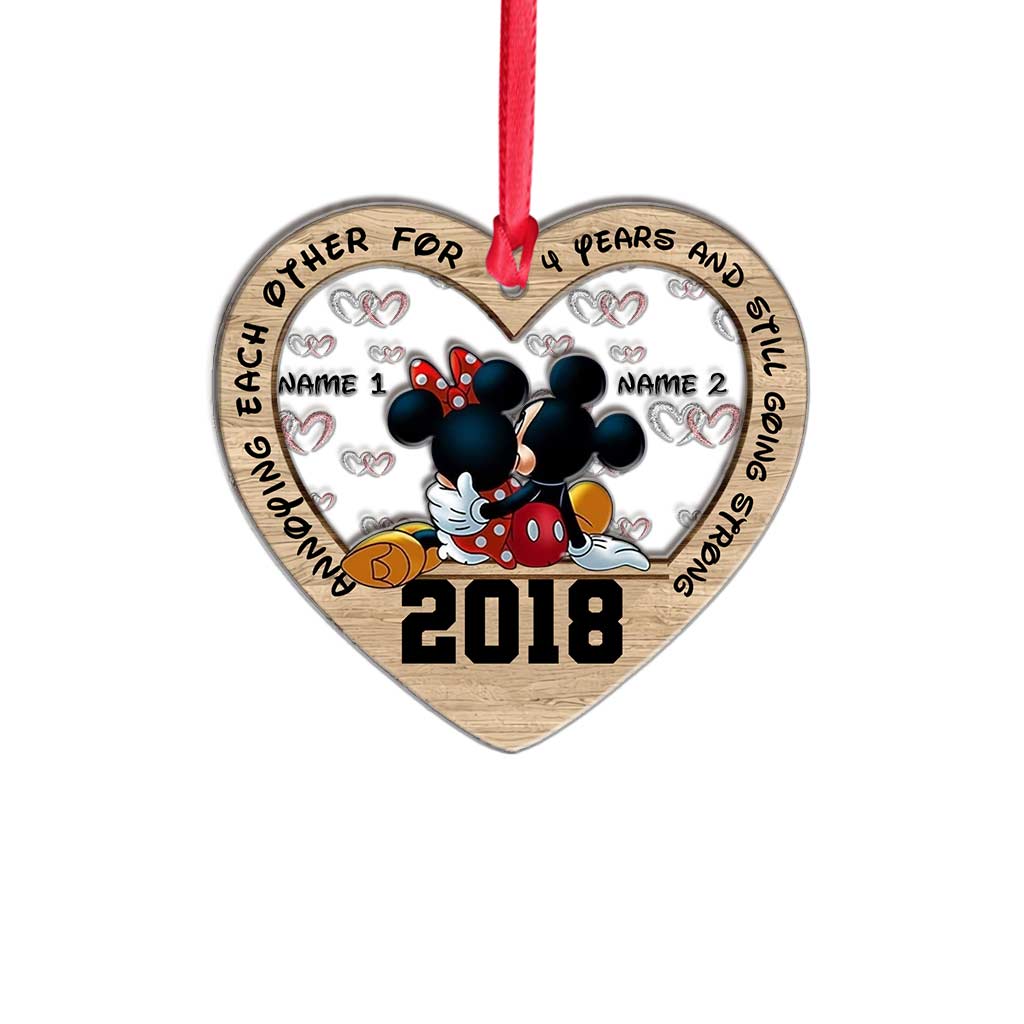Personalized Christmas Couple Ornament Custom Names Heart Gift