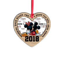 Load image into Gallery viewer, Personalized Christmas Couple Ornament Custom Names Heart Gift
