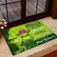 Load image into Gallery viewer, Personalized Grumpy Grinch Couple Doormat Custom Name Gift for Christmas
