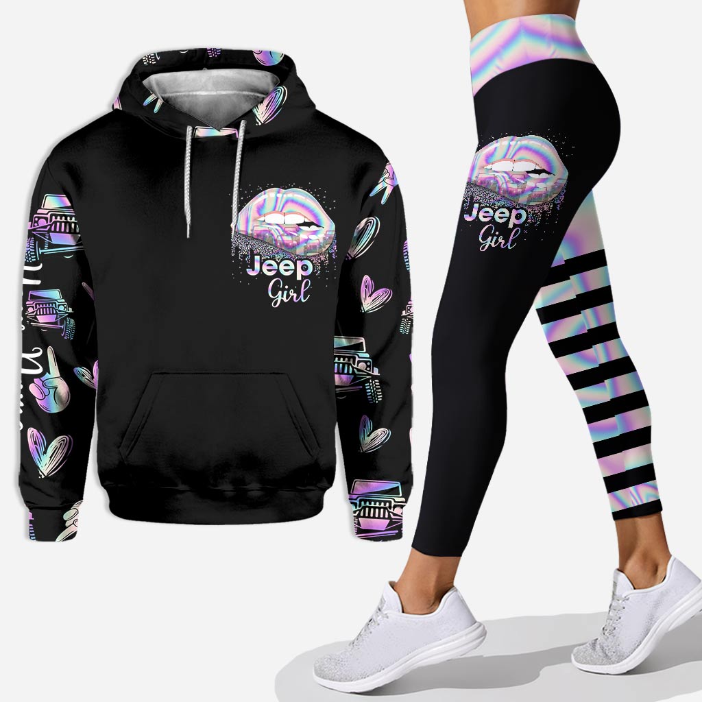Personalized Jeep Girl Hoodie & Leggings Set Custom Name Gift