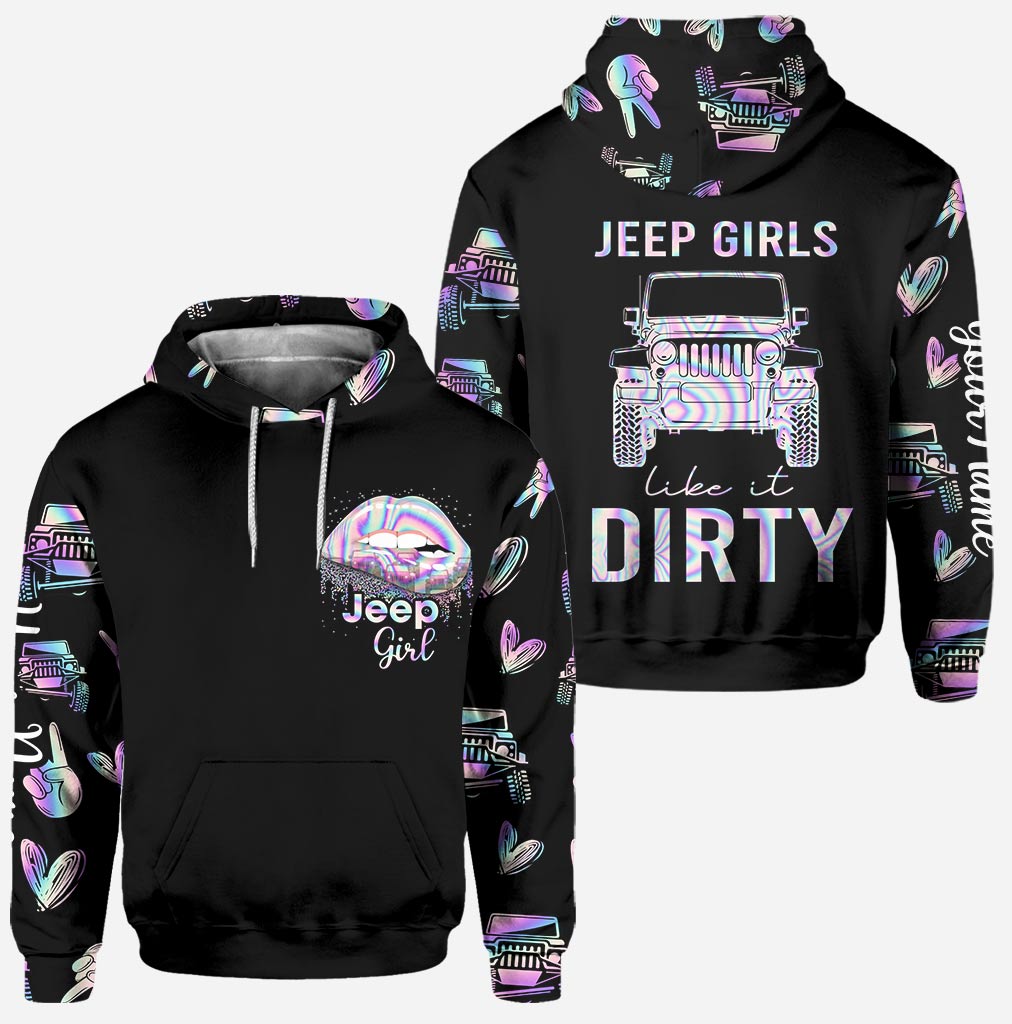 Personalized Jeep Girl Hoodie & Leggings Set Custom Name Gift