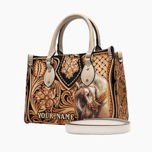 Load image into Gallery viewer, Personalized Horse Leather Handbag Custom Name Gift for Her
