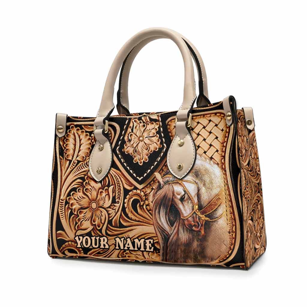Personalized Horse Leather Handbag Custom Name Gift for Her