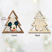 Load image into Gallery viewer, Personalized Mouse Ears Snowflake Layered Wood Ornament Christmas Gift
