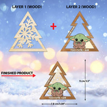 Load image into Gallery viewer, Personalized Layered Wood Ornament Cute Snowflake Gift for Kids
