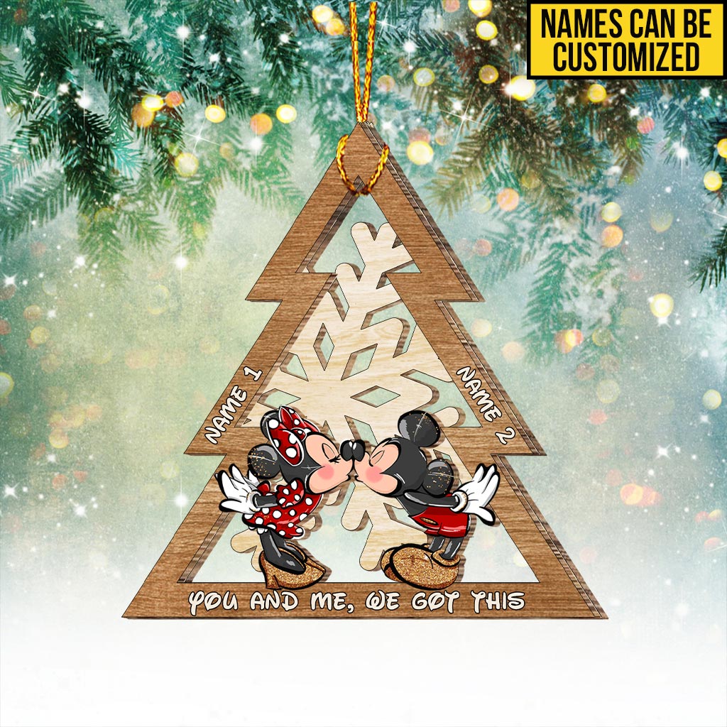 Personalized Christmas Mouse Ears Ornament Custom Names Gift