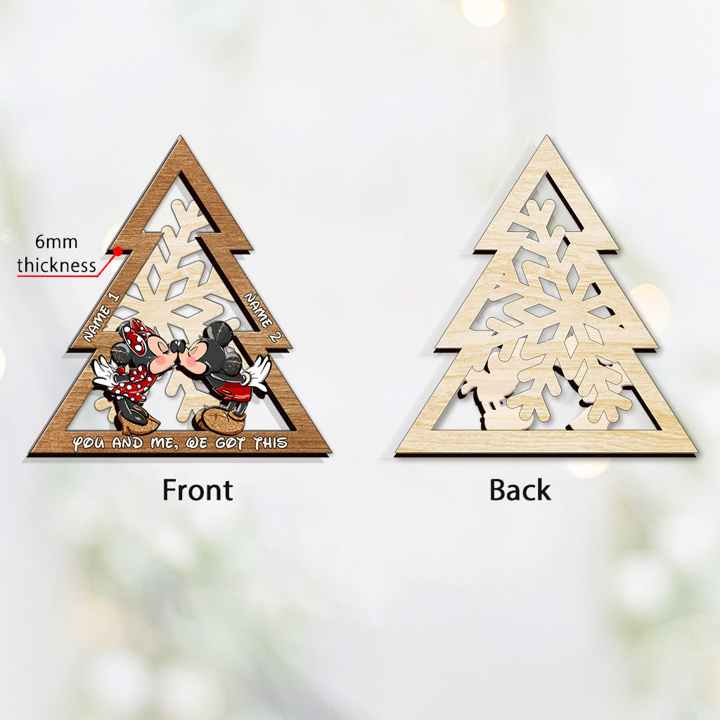 Personalized Christmas Mouse Ears Ornament Custom Names Gift