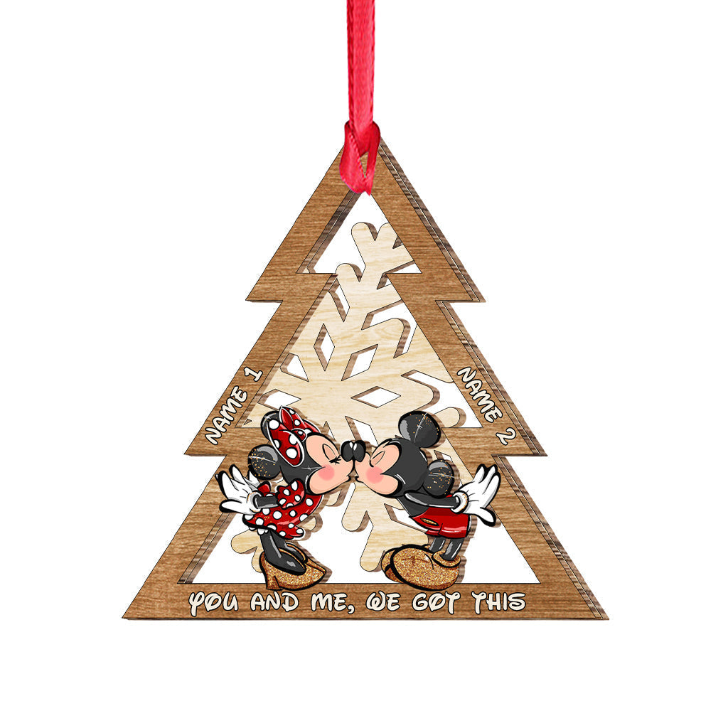 Personalized Christmas Mouse Ears Ornament Custom Names Gift