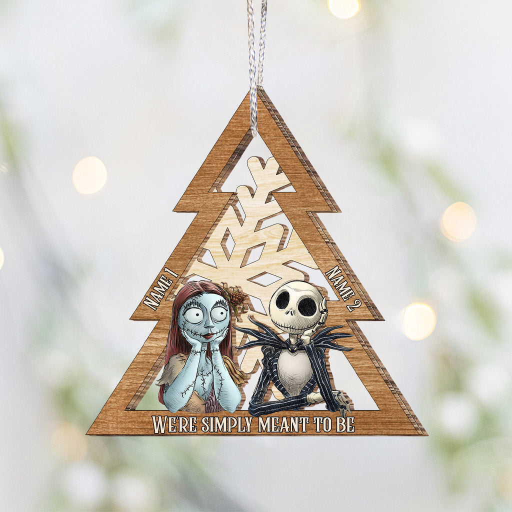 Personalized Christmas Layered Wood Ornament for Couples
