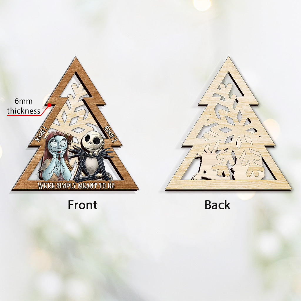 Personalized Christmas Layered Wood Ornament for Couples