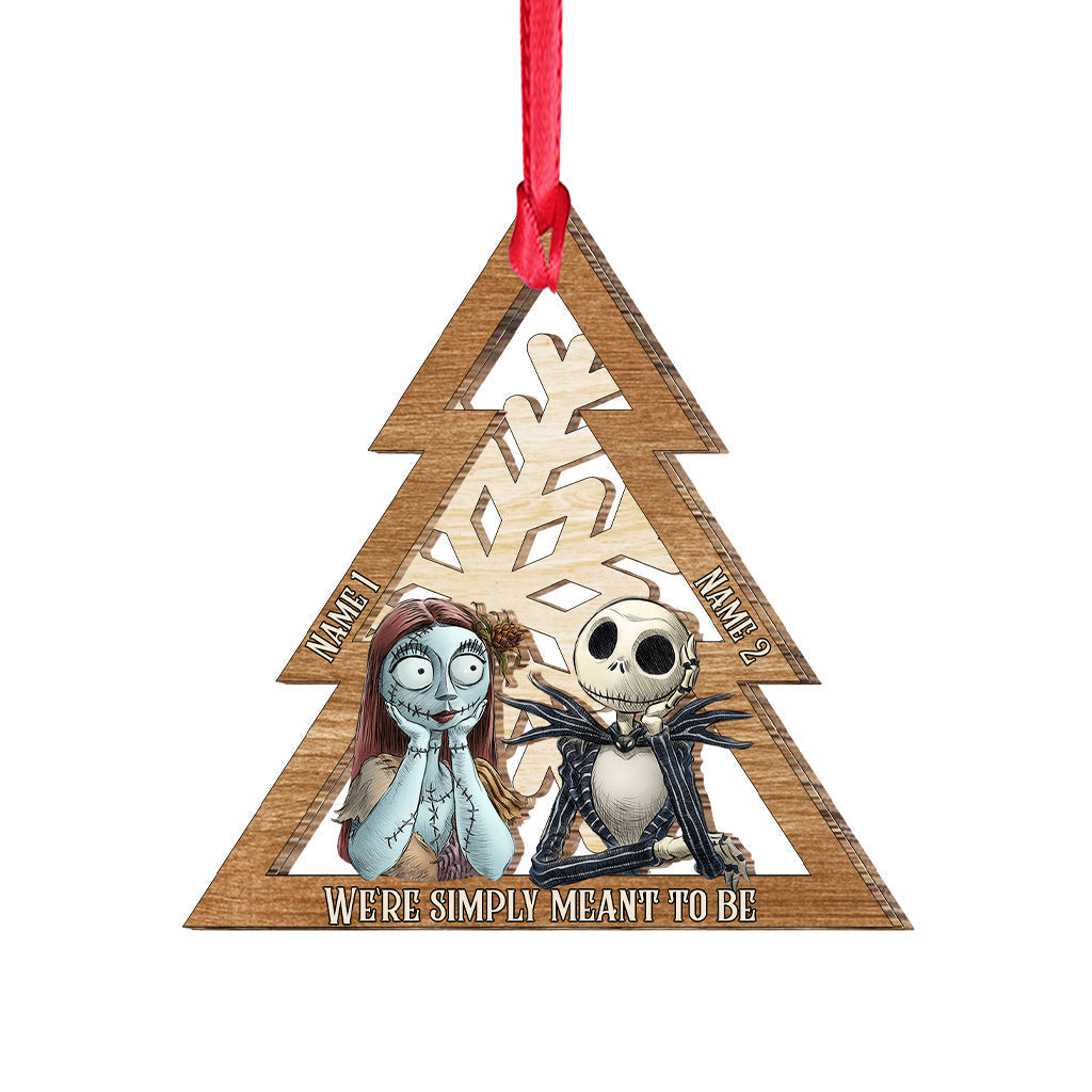 Personalized Christmas Layered Wood Ornament for Couples