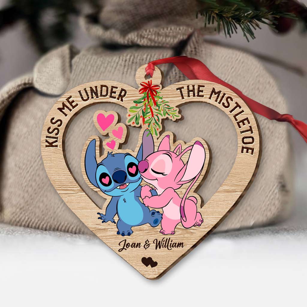 Personalized Mistletoe Ornament Custom Couples Gift for Christmas