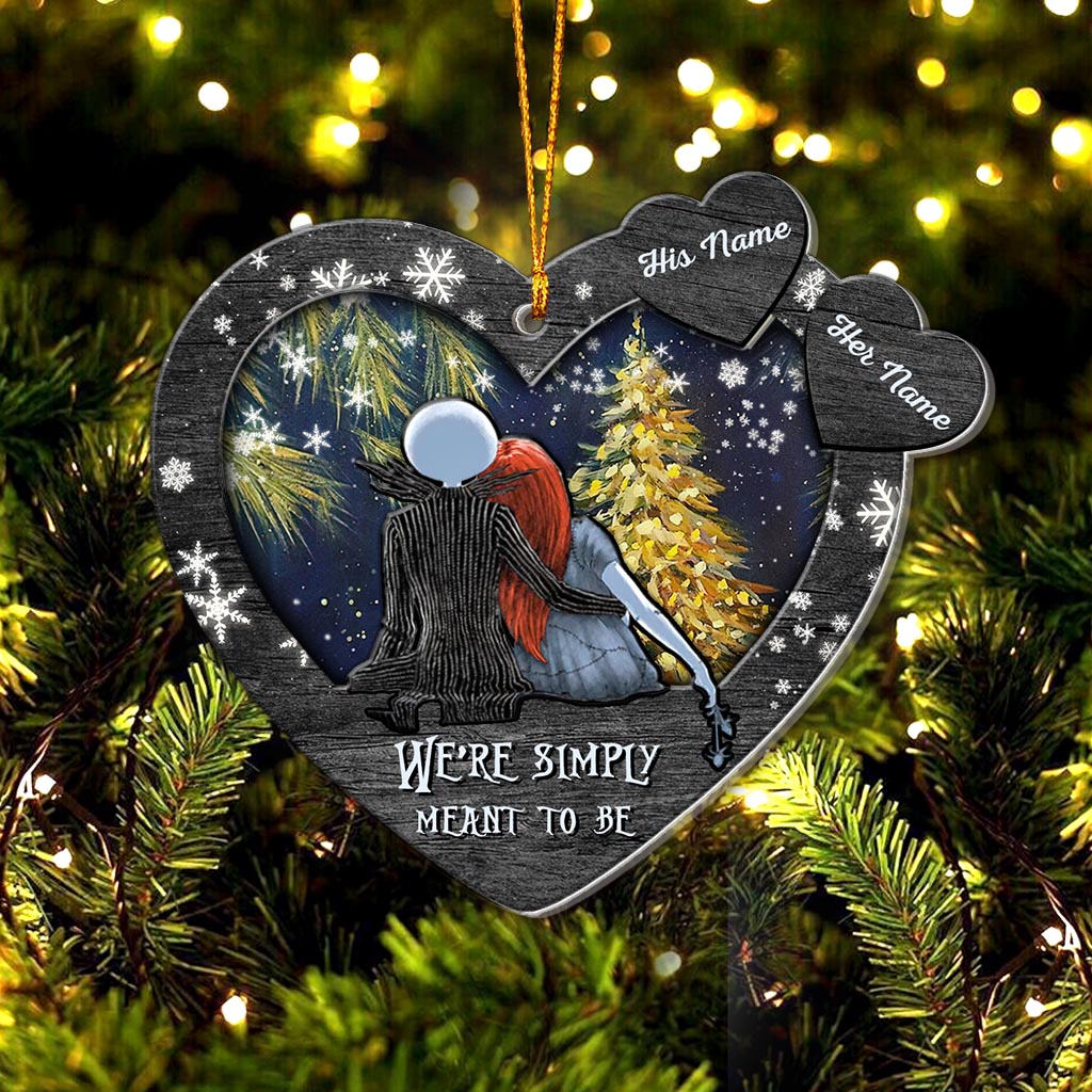 Personalized Christmas Ornament Heart Shape Custom Names Gift