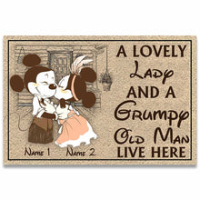 Load image into Gallery viewer, Personalized Couple Mouse Doormat Custom Names Gift for Home
