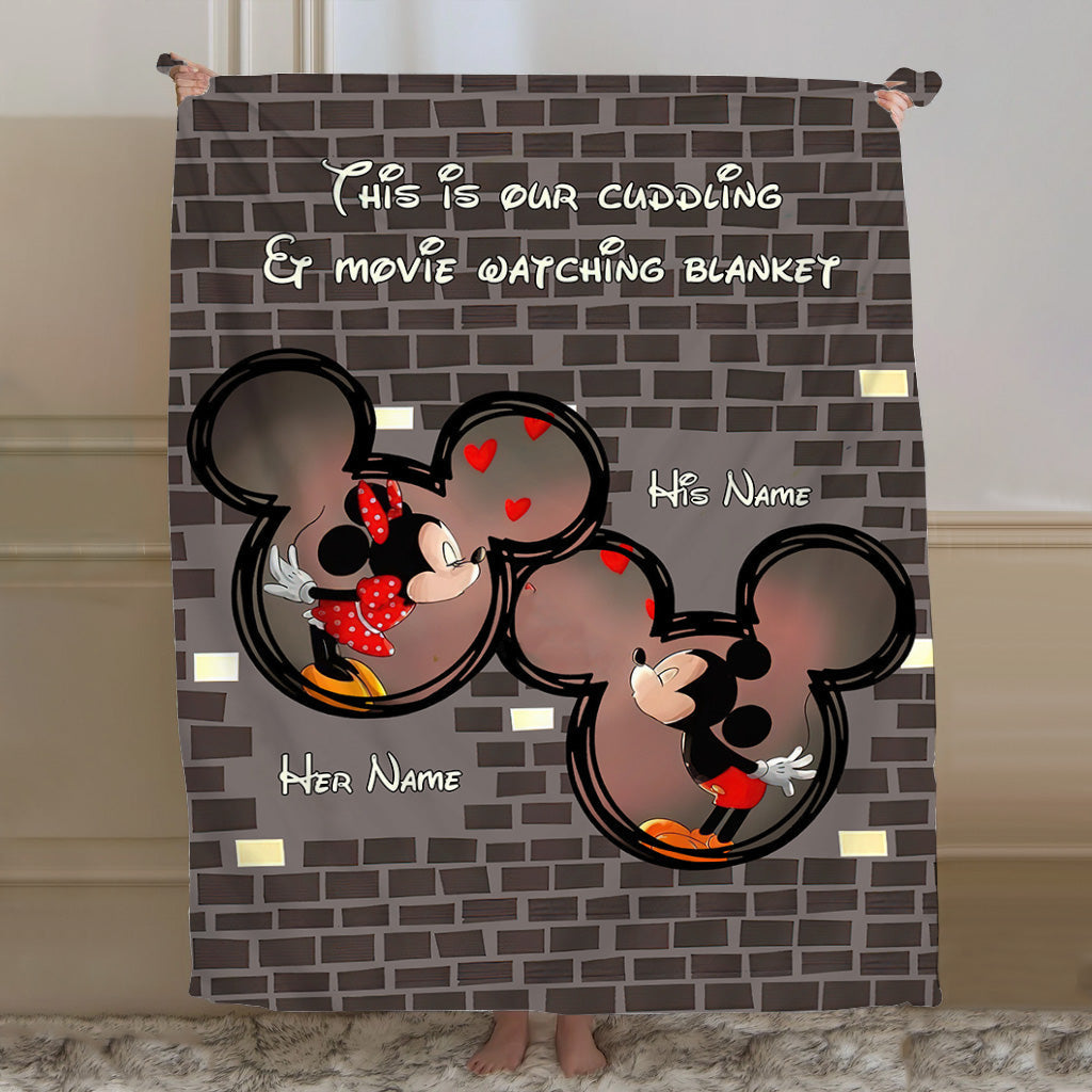 Personalized Cuddling Blanket for Couples - Custom Name Love Gift