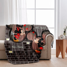 Load image into Gallery viewer, Personalized Cuddling Blanket for Couples - Custom Name Love Gift
