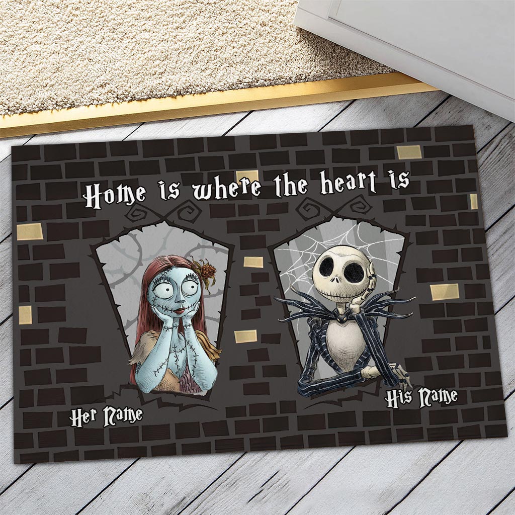 Personalized Couple Doormat Home Is Where The Heart Is Gift