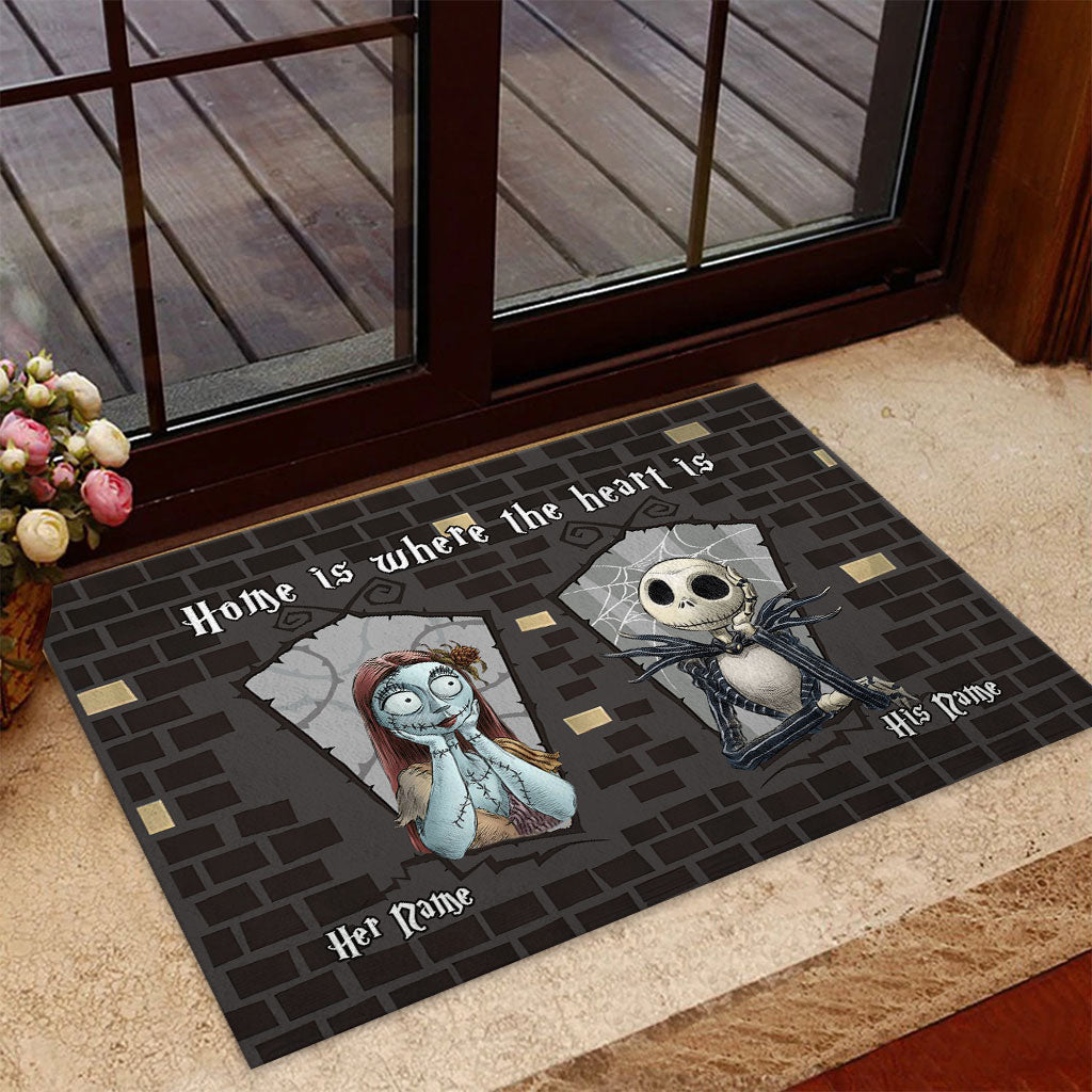 Personalized Couple Doormat Home Is Where The Heart Is Gift