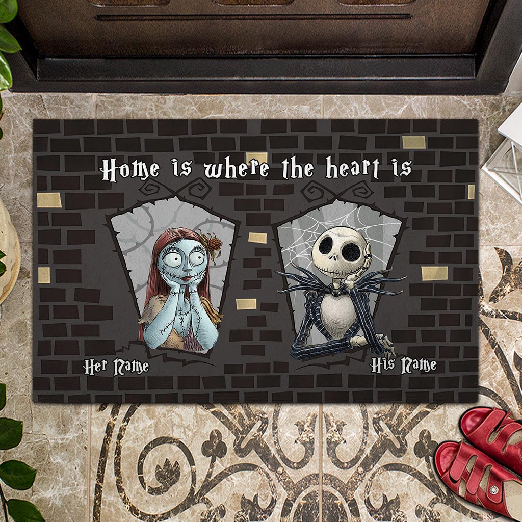 Personalized Couple Doormat Home Is Where The Heart Is Gift