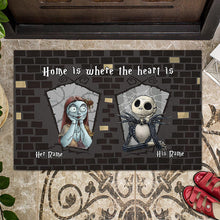 Load image into Gallery viewer, Personalized Couple Doormat Home Is Where The Heart Is Gift
